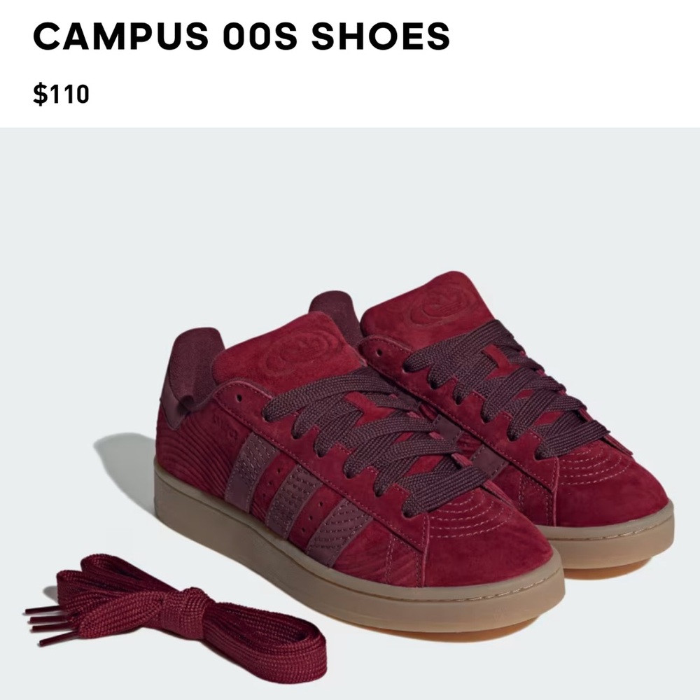 Adidas Campus 00s Men's Shoes - Burgundy